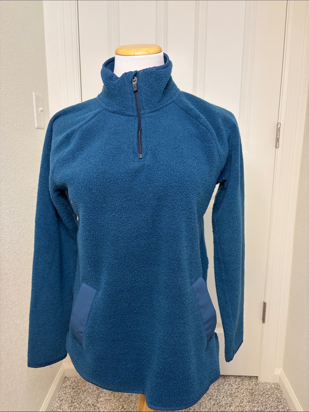 Tek Gear Essential Gear Teal Half Zip Fleece Pullover Small
